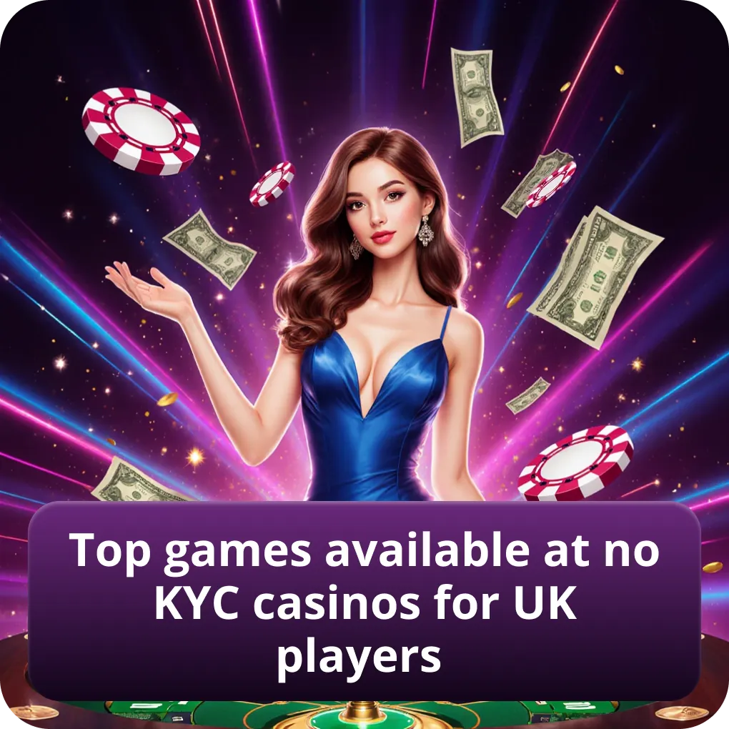 Best games at no KYC casinos for UK players